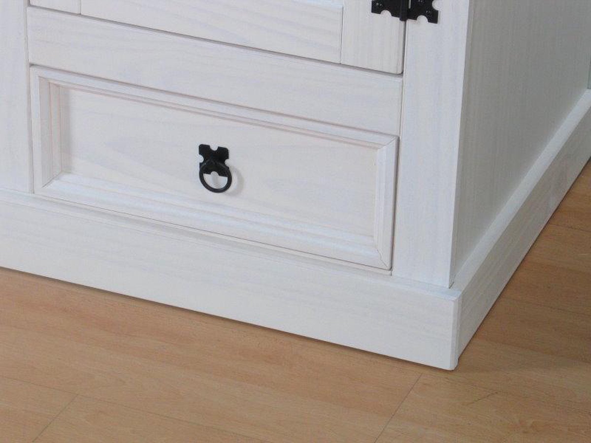 New Mexico 3-deurs Kledingkast Met Spiegel. - Wit