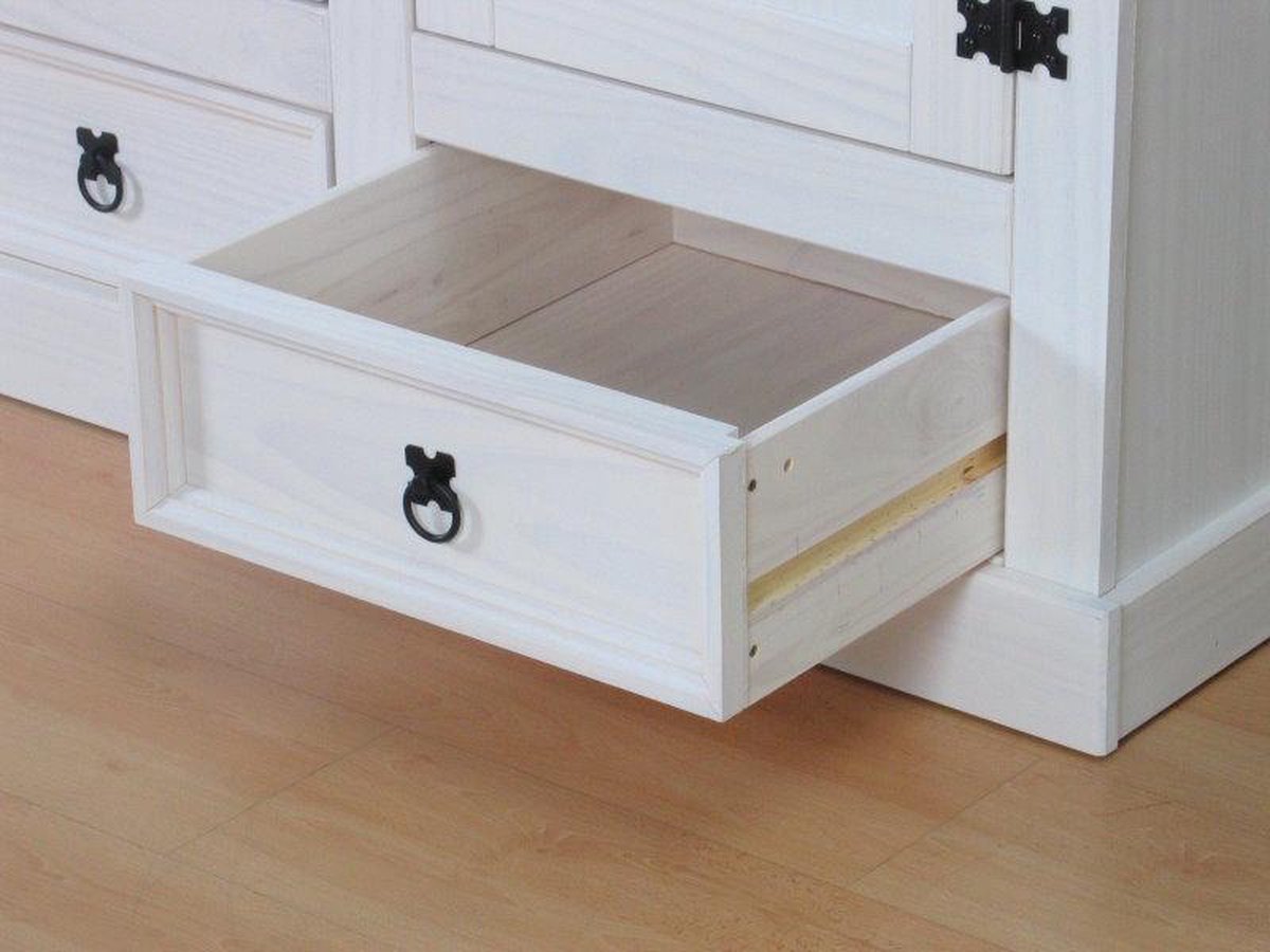 New Mexico 3-deurs Kledingkast Met Spiegel. - Wit