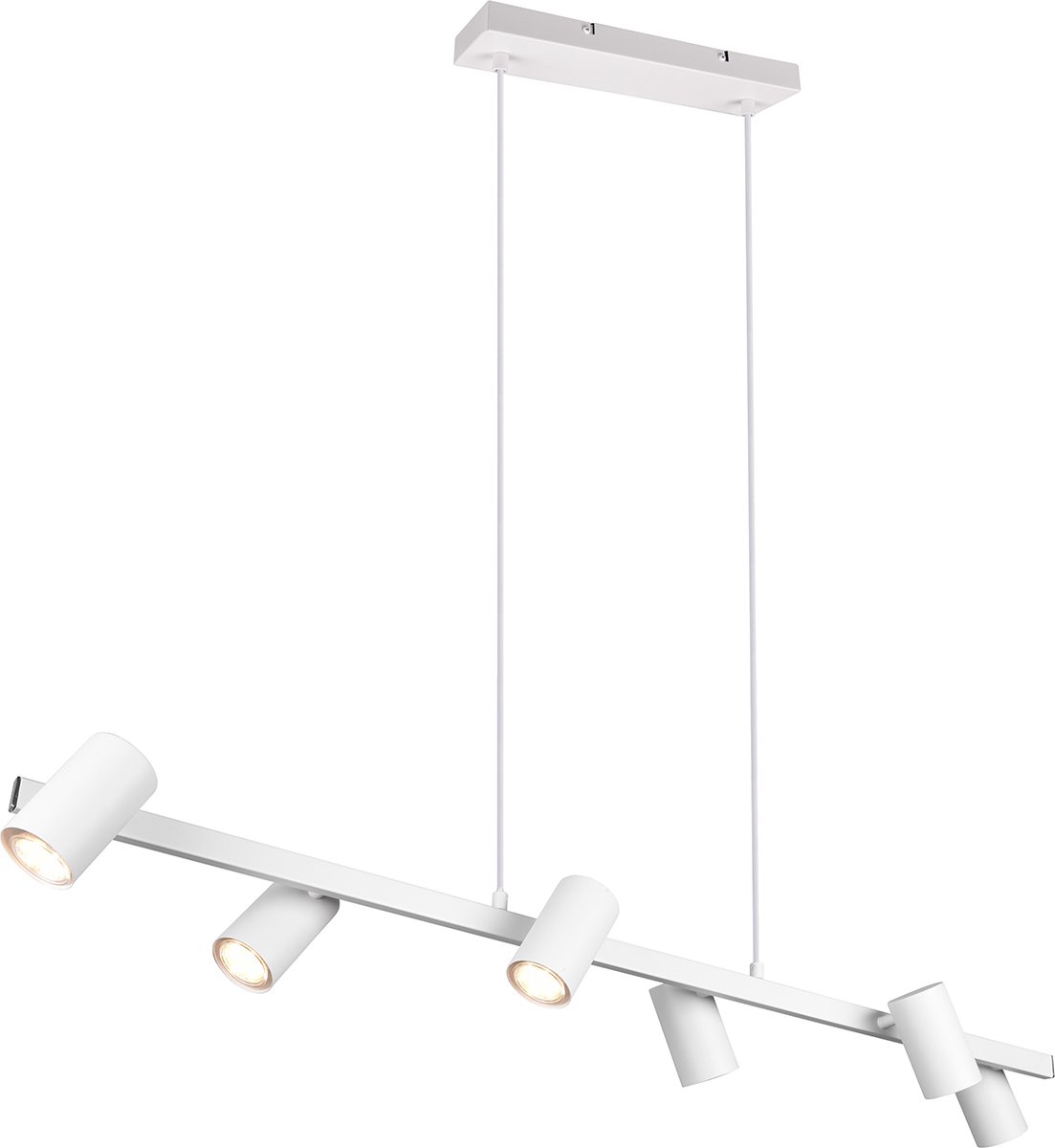 BES LED Led Hanglamp - Trion Milona - Gu10 Fitting - 6-lichts - Rond - Mat - Aluminium - Wit