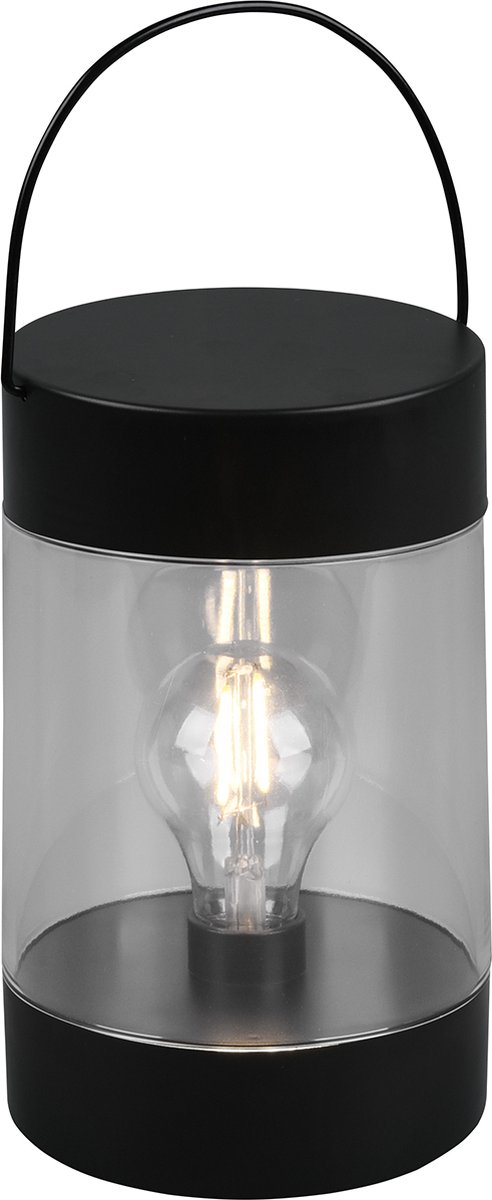 BES LED Led Tafellamp Op Batterijen - Trion Calano - Spatwaterdicht Ip44 - Rond - Mat - Aluminium - Zwart