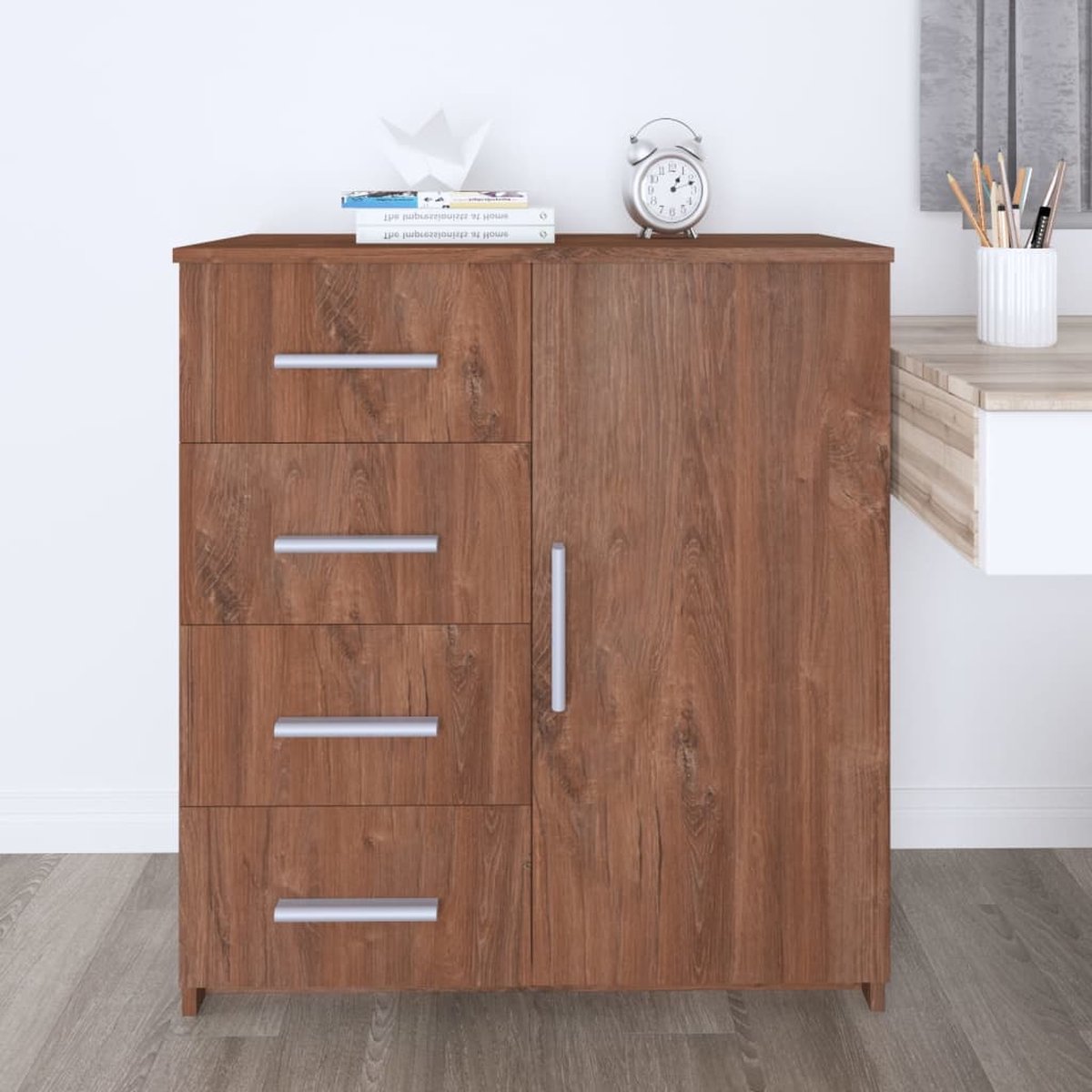 Vidaxl Dressoir 79x35x88 Spaanplaateikenkleurig - Bruin