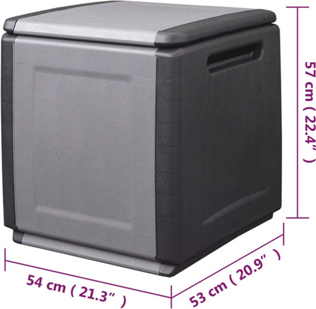 Vidaxl Tuinbox 130 L 54x53x57 Cm Donker En - Grijs