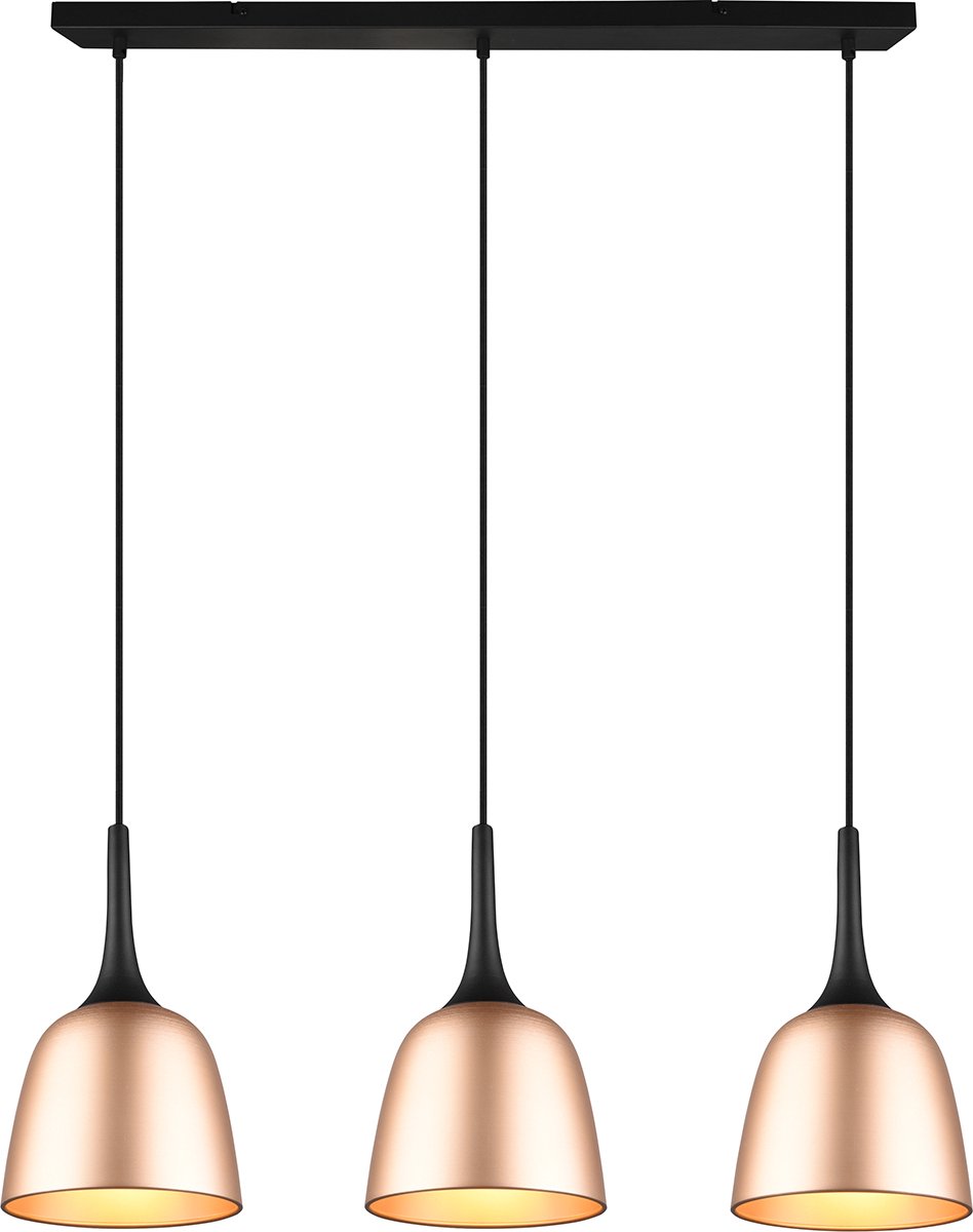 BES LED Led Hanglamp - Hangverlichting - Trion Christa - 3-lichts - E27 Fitting - Rond - Mat - Aluminium - Goud