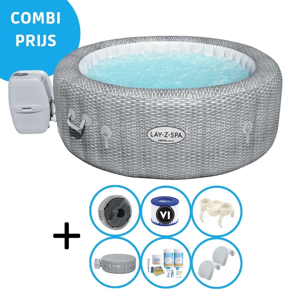 Bestway - Jacuzzi - Lay-z-spa - Honolulu - Inclusief Accessoires