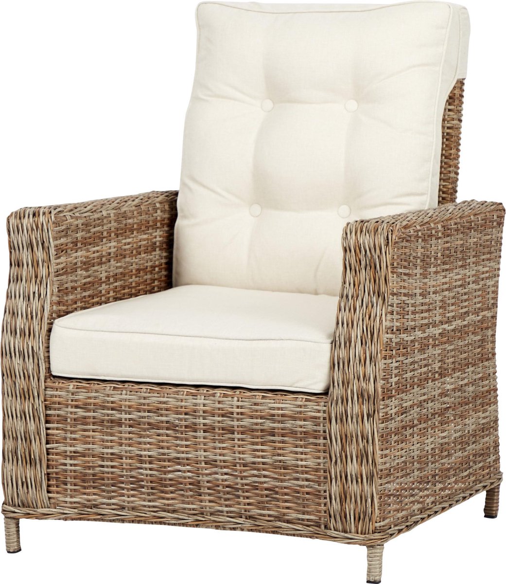 Gram Fauteuil Tuin Incl. Kussen, Naturel En Off White.