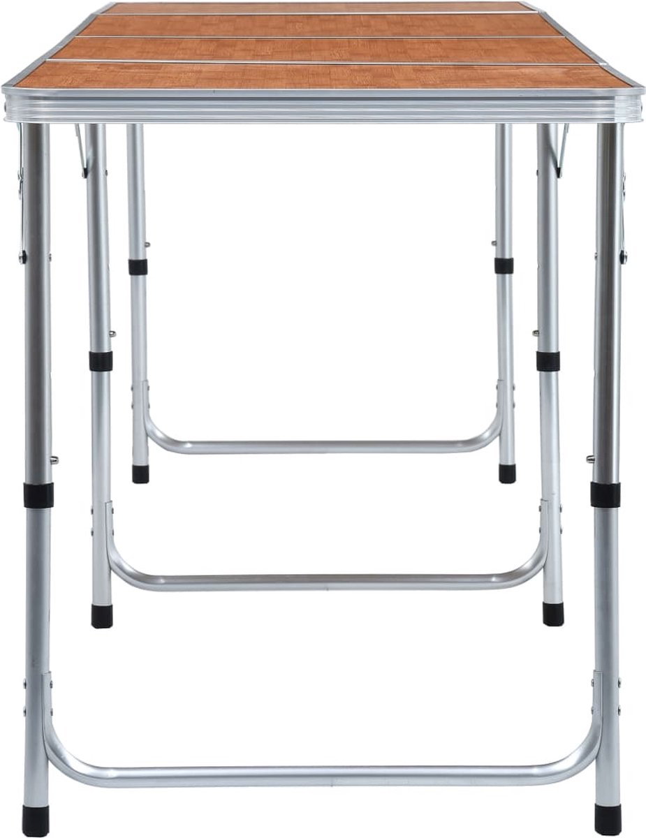 Vidaxl Campingtafel Inklapbaar 240x60 Cm Aluminium - Bruin