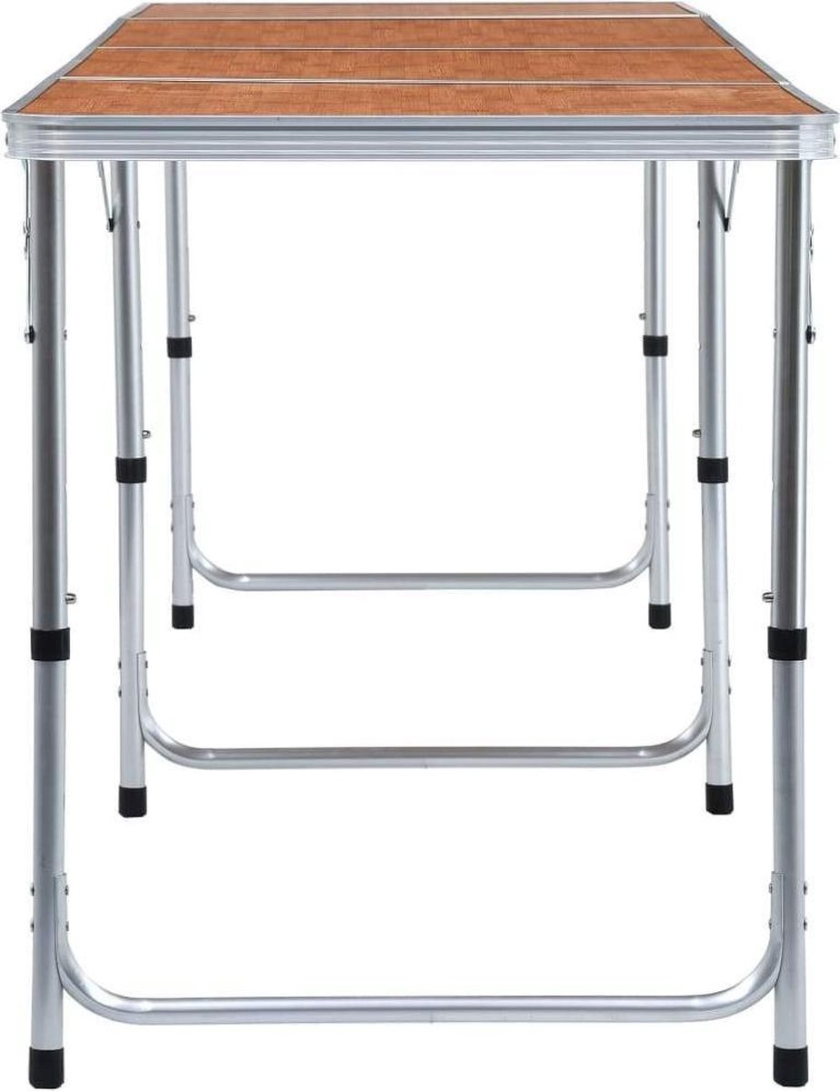 Vidaxl Campingtafel Inklapbaar 240x60 Cm Aluminium - Bruin