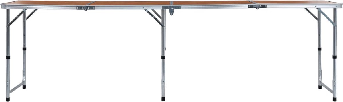 Vidaxl Campingtafel Inklapbaar 240x60 Cm Aluminium - Bruin