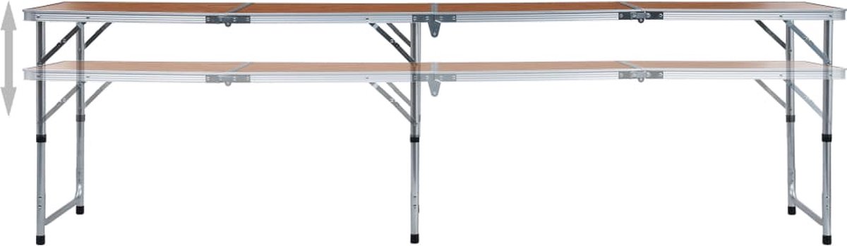 Vidaxl Campingtafel Inklapbaar 240x60 Cm Aluminium - Bruin