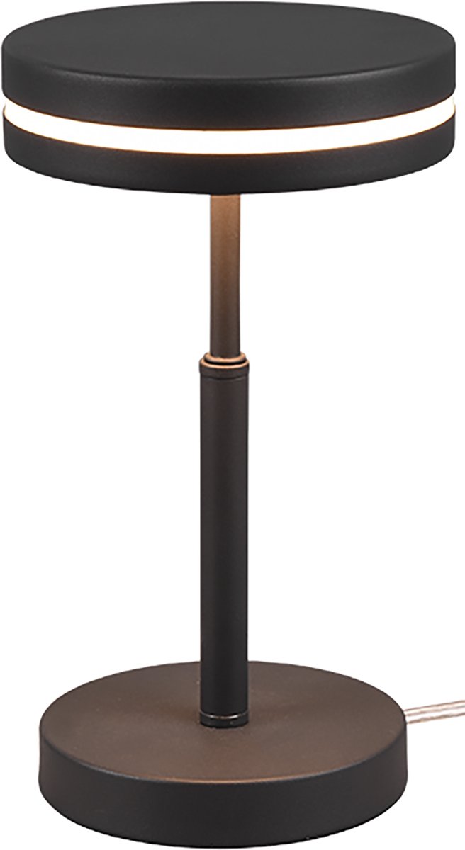 BES LED Led Tafellamp - Trion Franco - 6w - Warm Wit 3000k - Rond - Mat Antraciet - Aluminium - Grijs