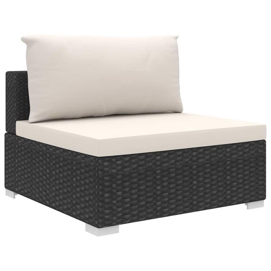 Vidaxl 8-delige Loungeset Met Kussens Poly Rattan - Zwart
