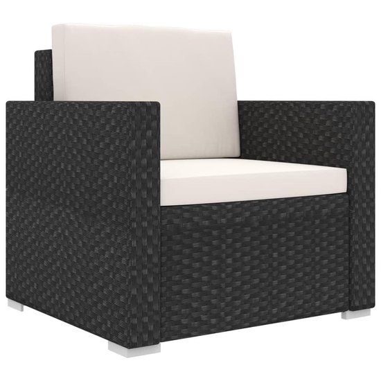 Vidaxl 8-delige Loungeset Met Kussens Poly Rattan - Zwart