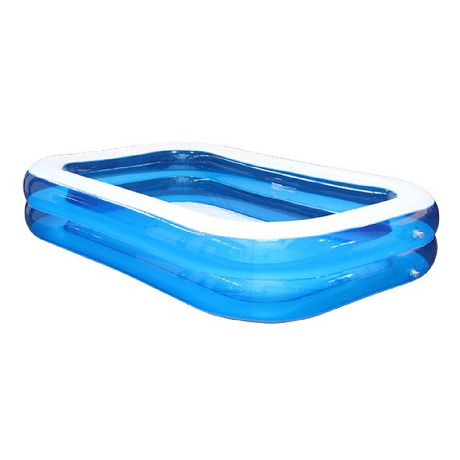 Opblaasbaar Rechthoekig Zwembad 211 X 132 X 46 Cm - Opblaasbare Zwembaden - Ca 350 Liter - Blauw