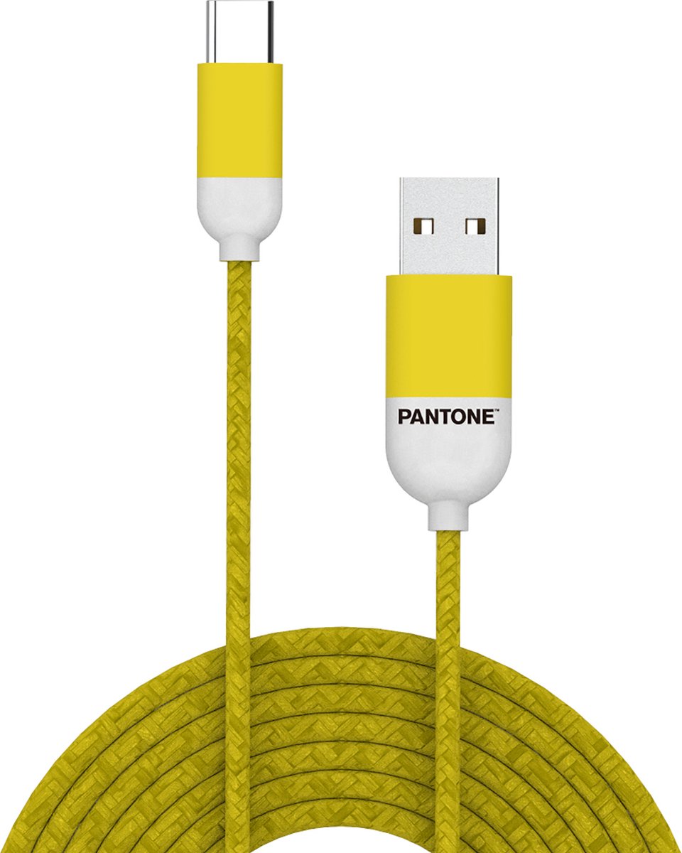 Pantone Usb-kabel Type-c, 1,5 Meter, - Rubber - Celly Pantone - - Geel