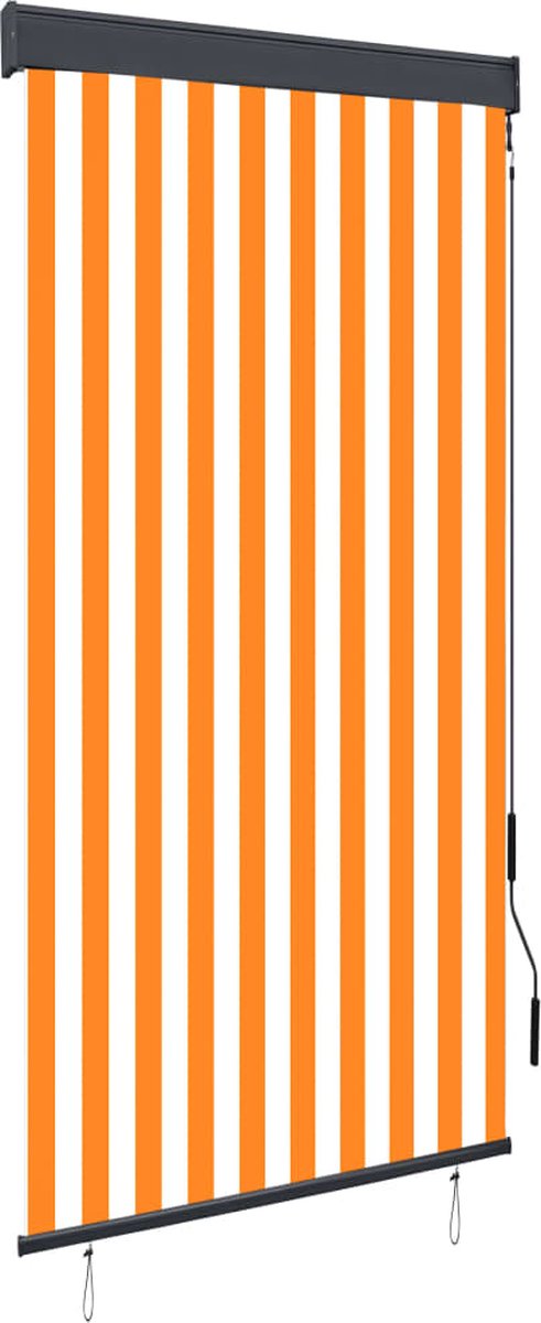 Vidaxl Rolgordijn Voor Buiten 100x250 Cm Wit En - Oranje