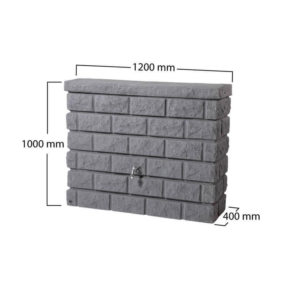 Rocky Muurton 400 Ltr Antraciet - Grijs