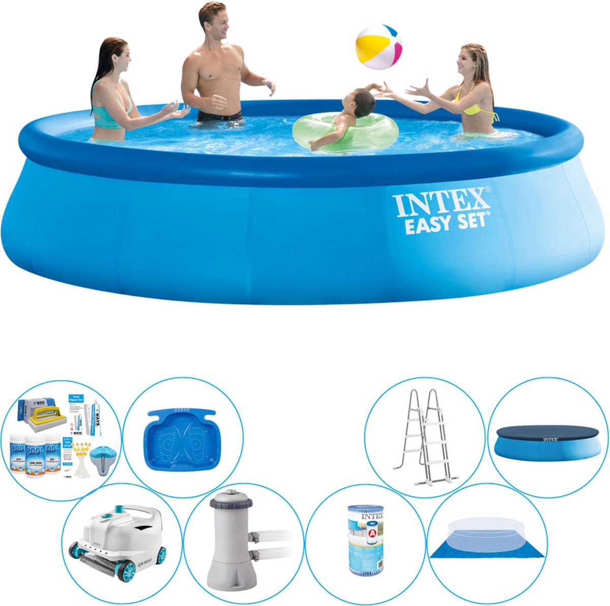 Intex Easy Set Rond 457x107 Cm - Slimme Zwembad Deal - Blauw