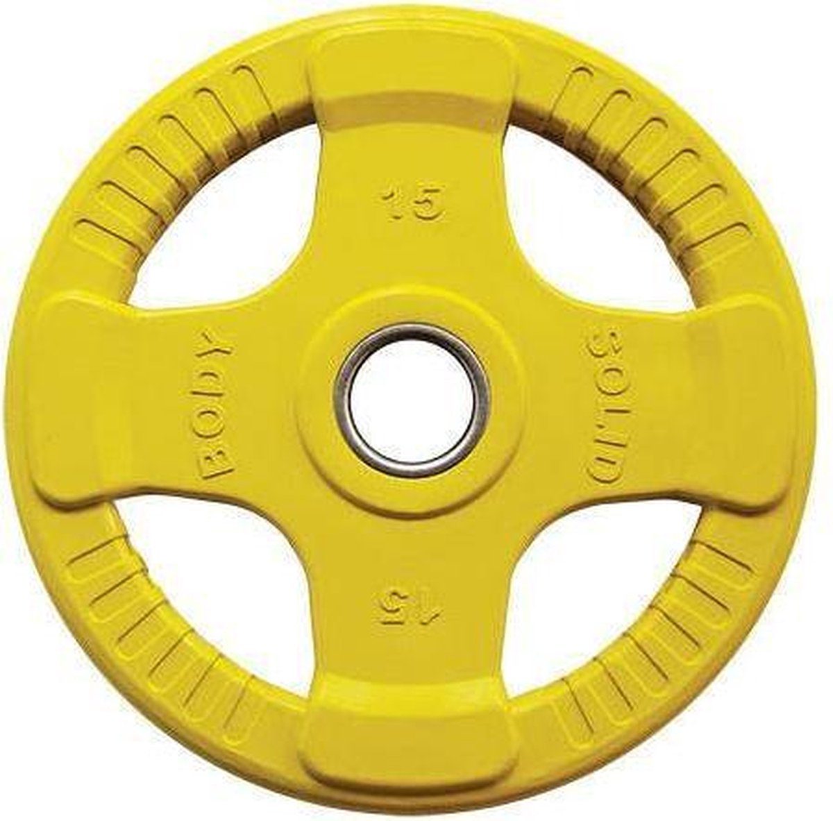 Body-Solid Gekleurde Rubberen Olympische Halterschijven 50 Mm Orck - Per Stuk - 15 Kg - - Geel