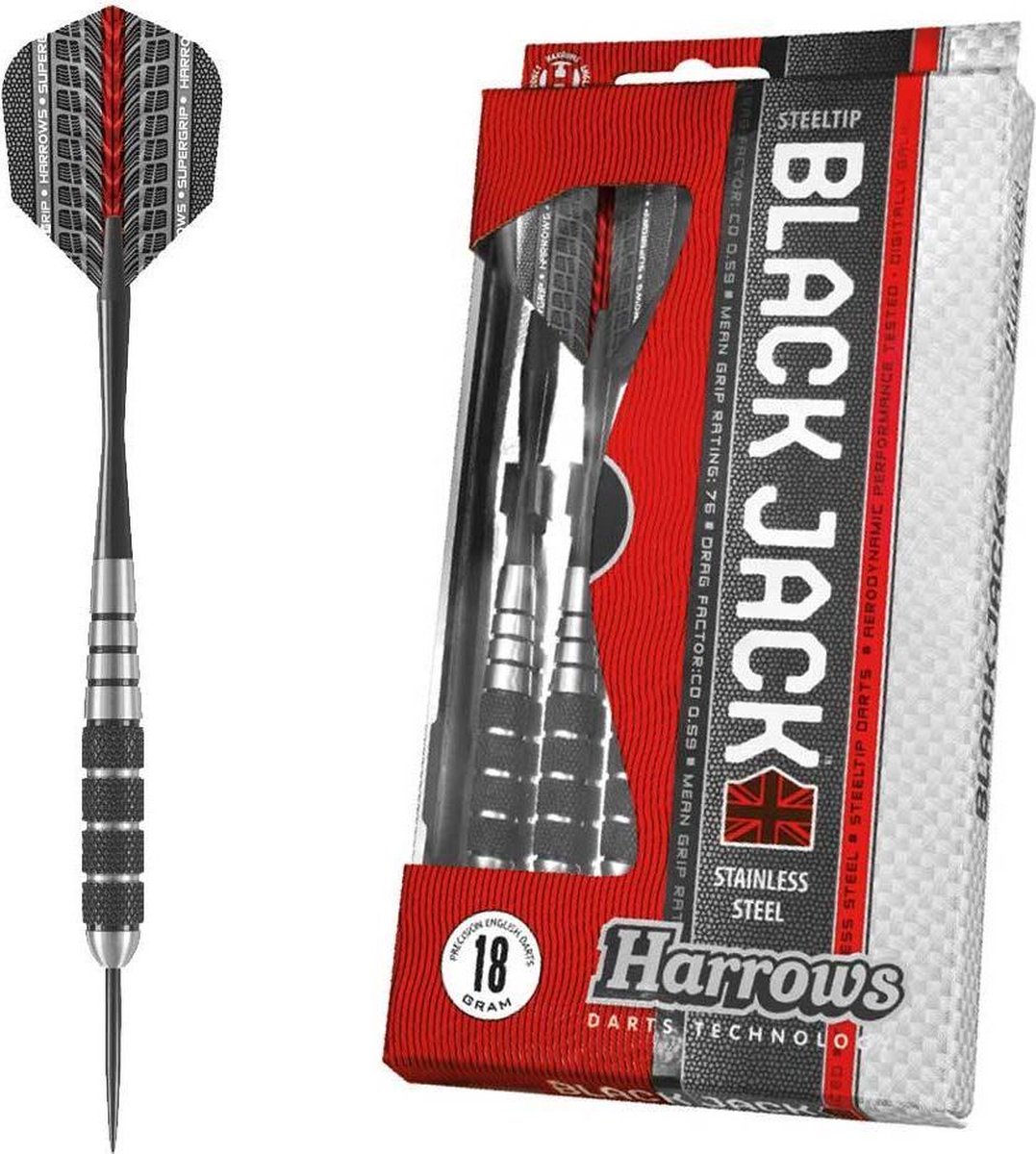 Harrows Darts Harrows Steeltip Black Jack Dartpijlen - 20 Gr - Negro
