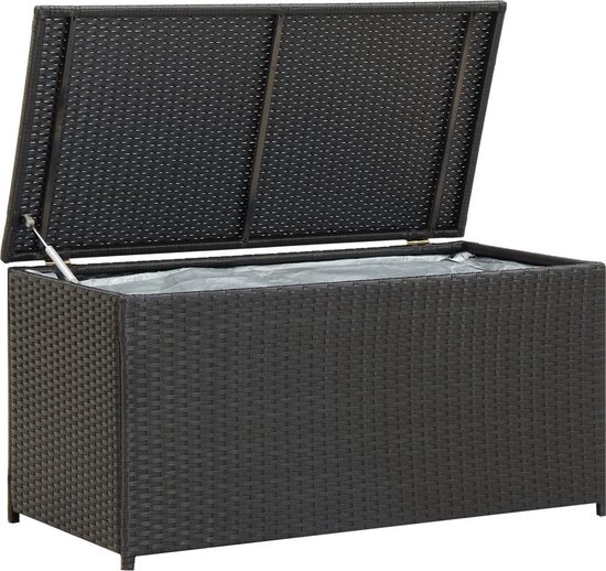 Vidaxl Tuinbox 100x50x50 Cm Poly Rattan - Zwart