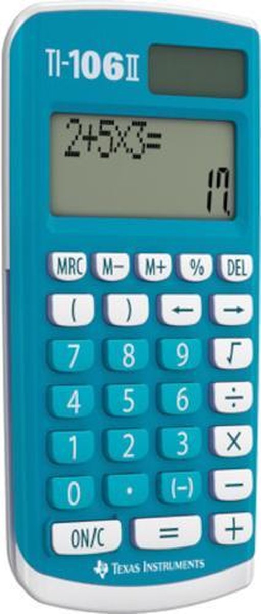 Texas Instruments Rekenmachine 106 Ii 8,9 X 18 X 2 Cm/wit - Blauw
