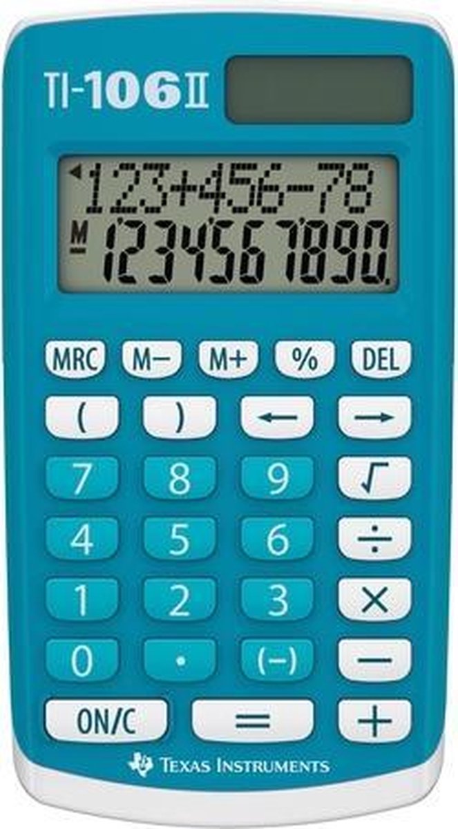 Texas Instruments Rekenmachine 106 Ii 8,9 X 18 X 2 Cm/wit - Blauw