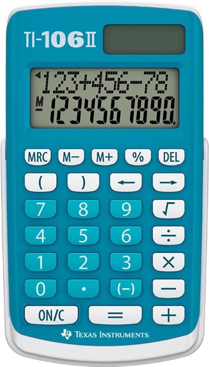 Texas Instruments Rekenmachine 106 Ii 8,9 X 18 X 2 Cm/wit - Blauw