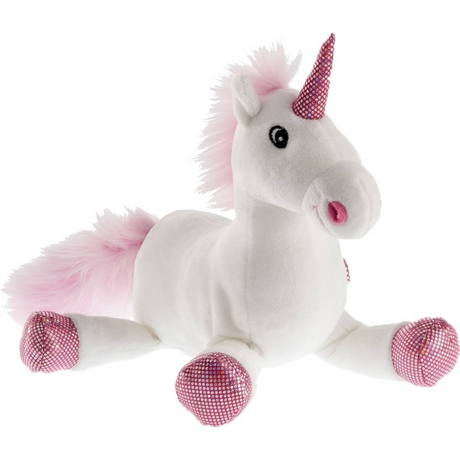 Pluchete/roze Eenhoorn Knuffel 38 Cm - Eenhoorns Mystieke Dieren Knuffels - Speelgoed Voor Kinderen - Wit