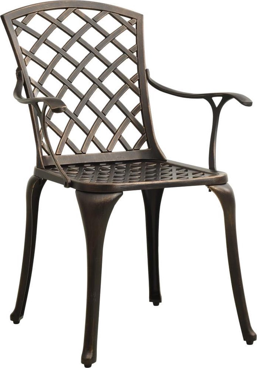 Vidaxl 3-delige Bistroset Gietaluminium Bronskleurig - Bruin