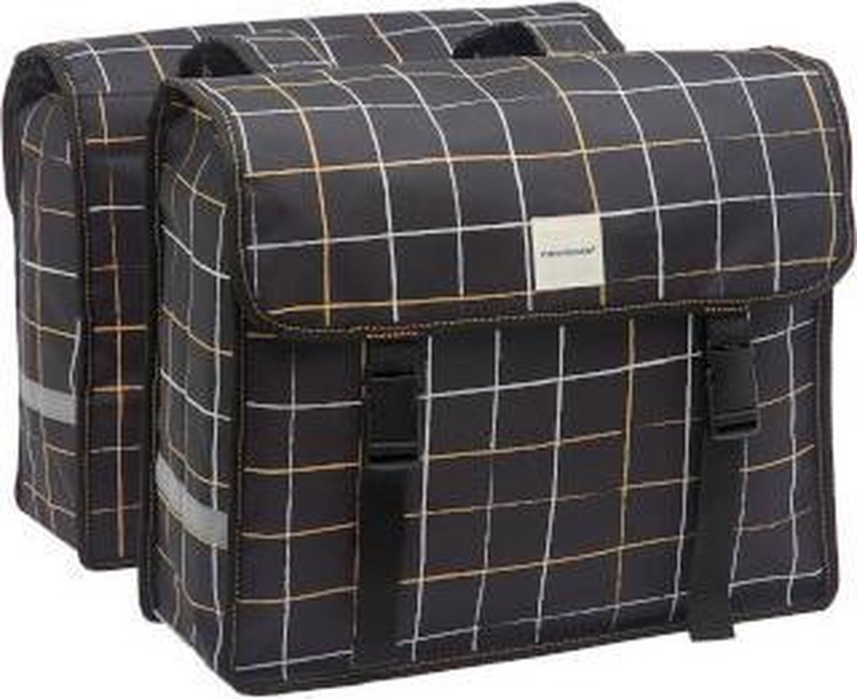 New Looxs Dubbele Fietstas Fiori 30 Liter - Zwart