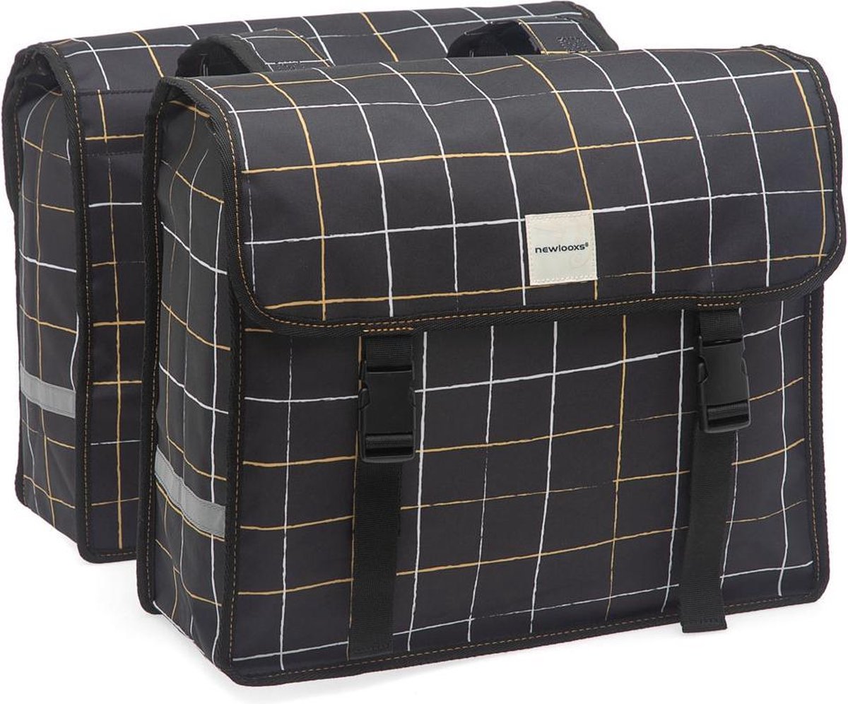 New Looxs Dubbele Fietstas Fiori 30 Liter - Zwart