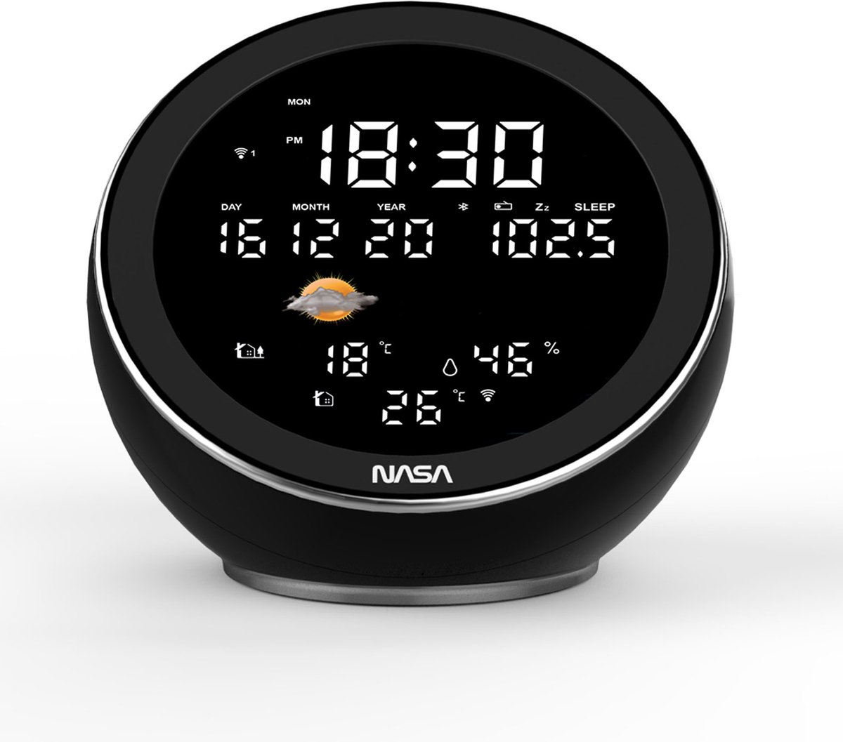 NASA Weerstation en Bluetooth Speaker Moon WSP 1500 - Negro