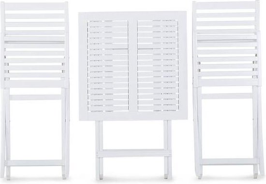 Beliani Fiji Balkonset Acaciahout 60 X 60 Cm - Wit