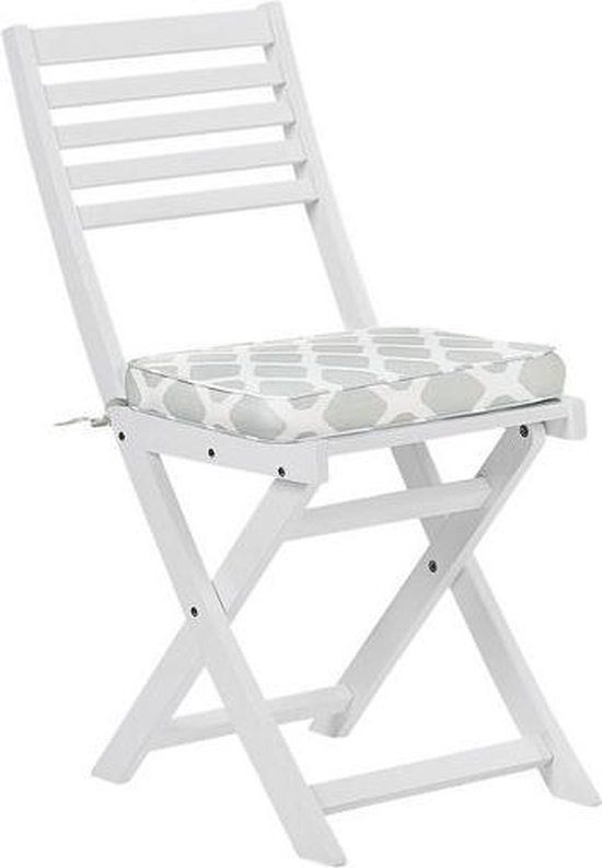 Beliani Fiji Balkonset Acaciahout 60 X 60 Cm - Wit