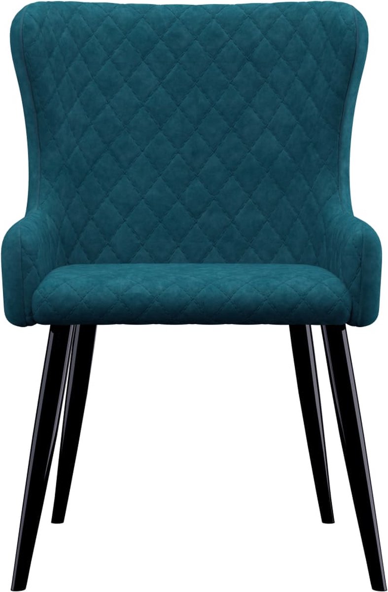 Vidaxl Eetkamerstoelen 4 St Fluweel - Blauw