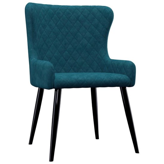 Vidaxl Eetkamerstoelen 4 St Fluweel - Blauw