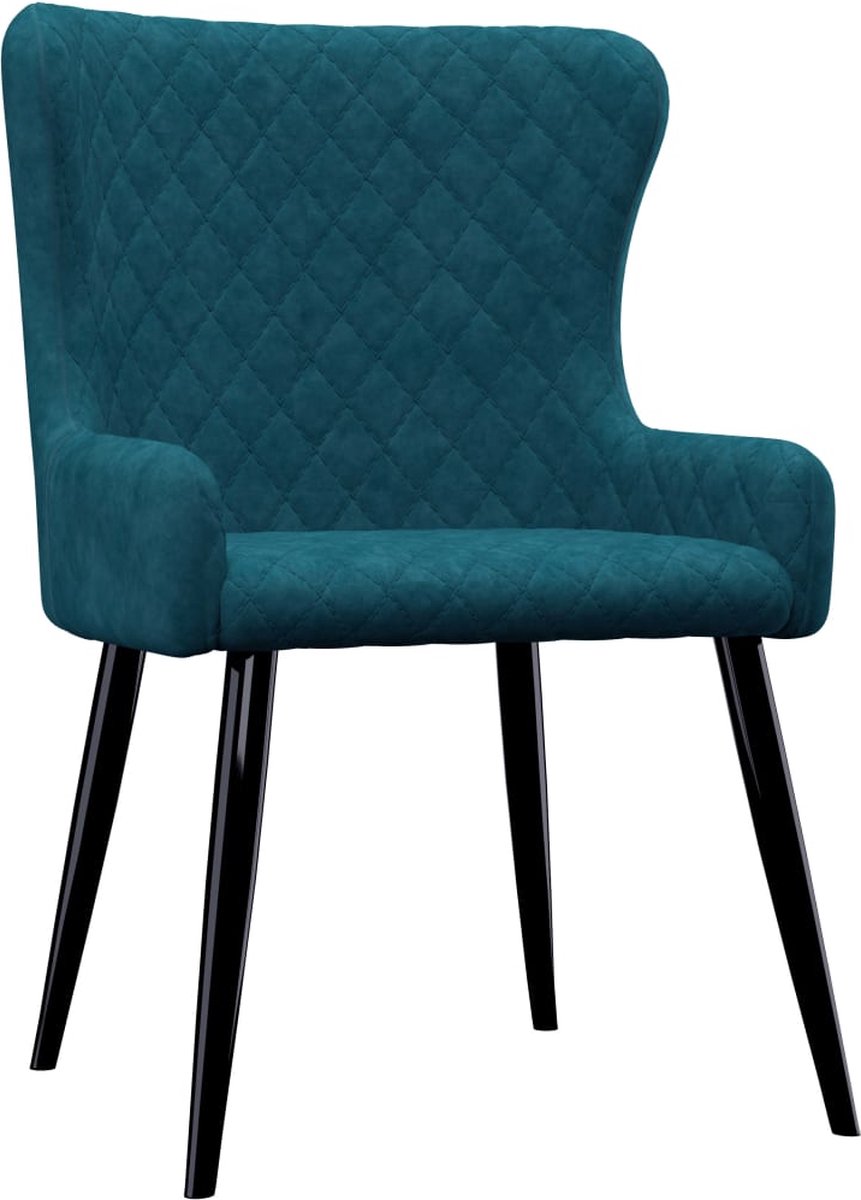 Vidaxl Eetkamerstoelen 4 St Fluweel - Blauw