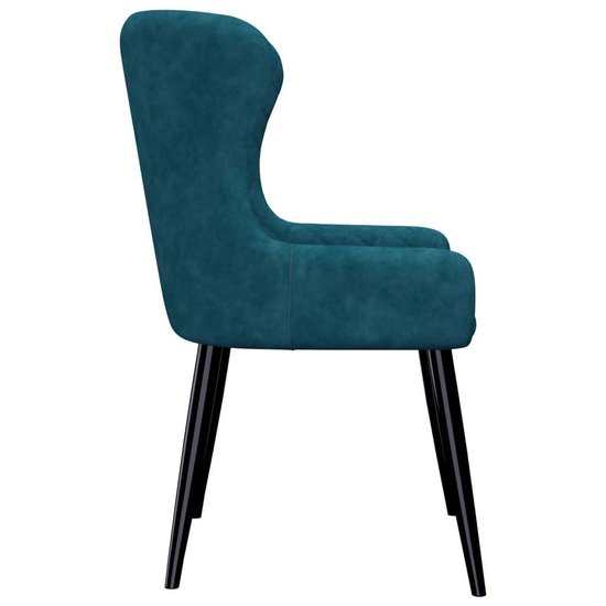 Vidaxl Eetkamerstoelen 4 St Fluweel - Blauw