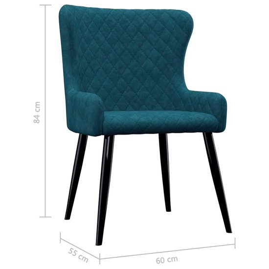 Vidaxl Eetkamerstoelen 4 St Fluweel - Blauw