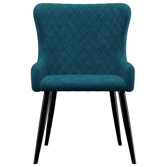 Vidaxl Eetkamerstoelen 4 St Fluweel - Blauw