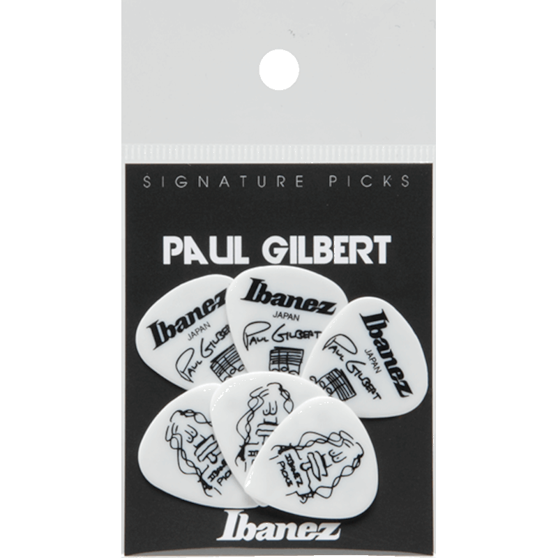 Ibanez B1000PG-WH Paul Gilbert signature plectrums 1.0 mm - 6 pack - - Wit