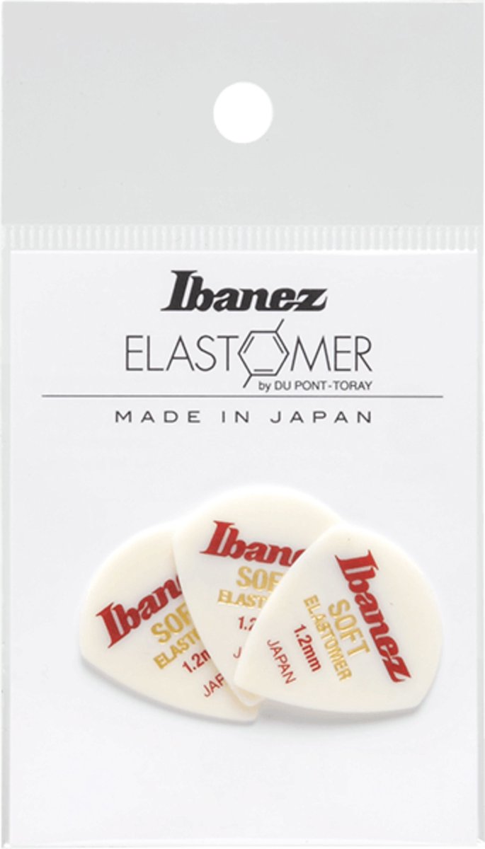 Ibanez BEL18ST12 Elastomer plectrums 3-pack soft 1.2 mm - jazz - Wit
