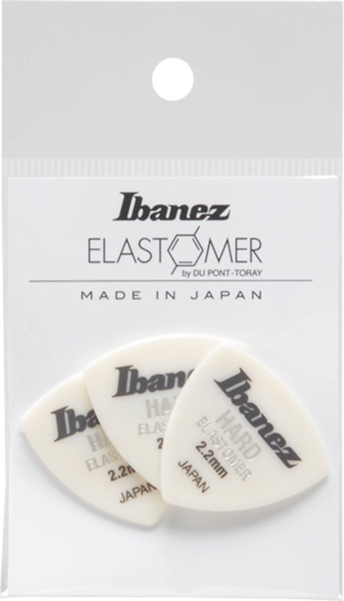 Ibanez BEL4HD22 Elastomer plectrums 3-pack hard 2.2 mm - triangle - Wit