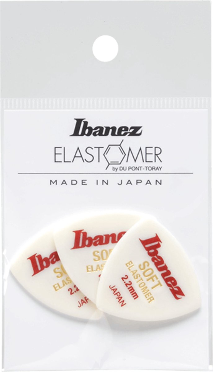 Ibanez BEL4ST22 Elastomer plectrums 3-pack soft 2.2 mm - triangle - Wit