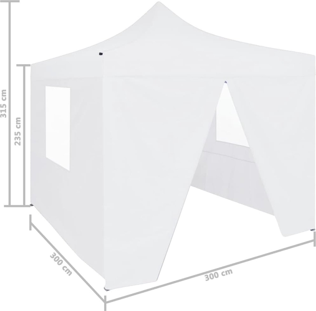 Vidaxl Partytent Met 4 Zijwanden Inklapbaar 3x3 M Staal - Wit