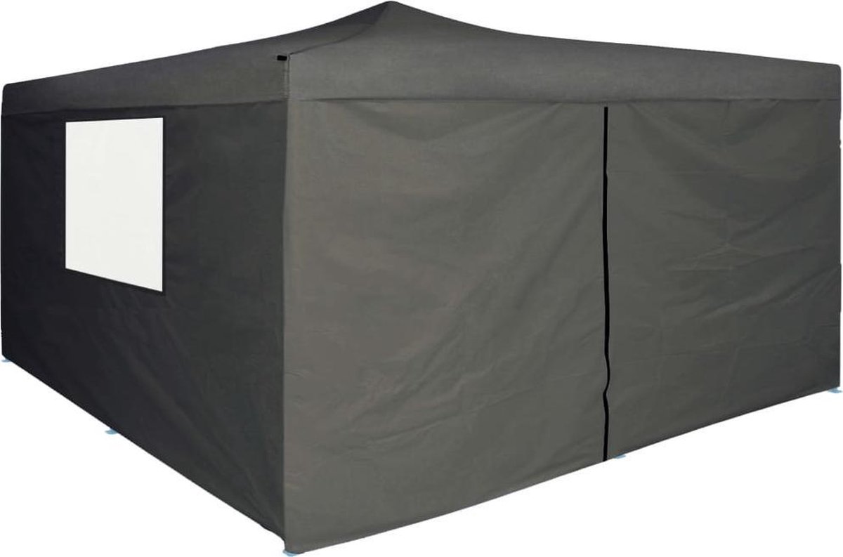 Vidaxl Prieel Inklapbaar Met 4 Zijwanden 5x5 M Antraciet - Grijs