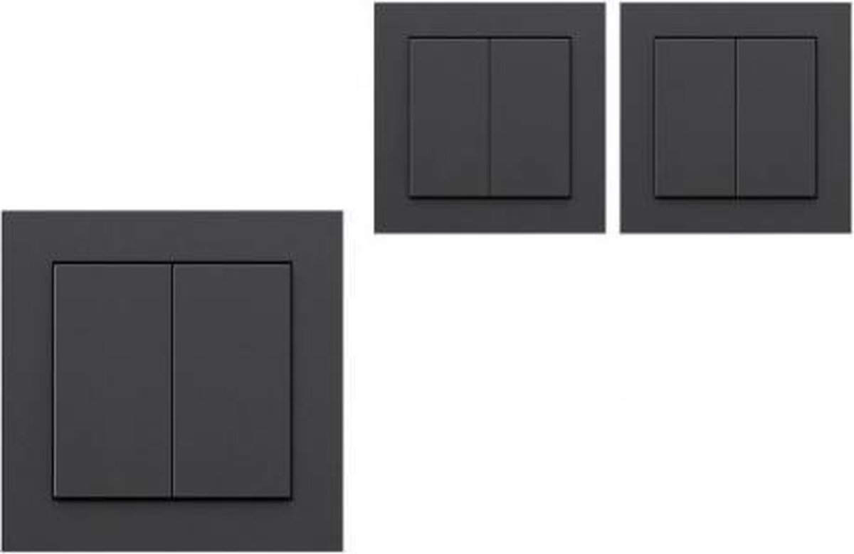 Senic Friends of Hue wandschakelaar antraciet 3-pack