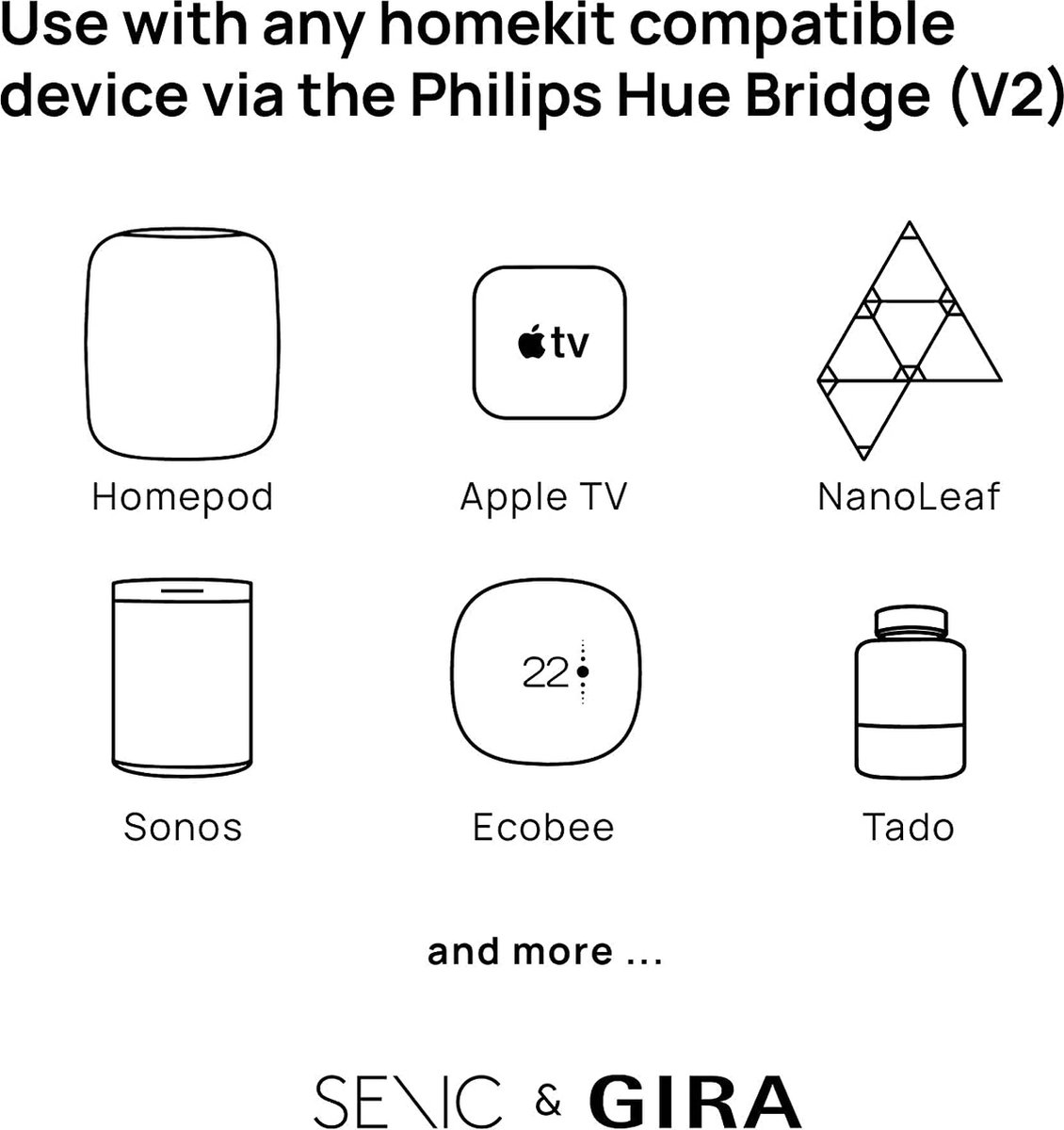 Senic Friends of Hue wandschakelaar antraciet 3-pack