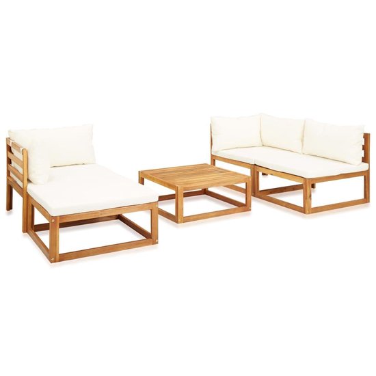 Vidaxl 5-delige Loungeset Met Kussens Massief Acaciahout - Bruin