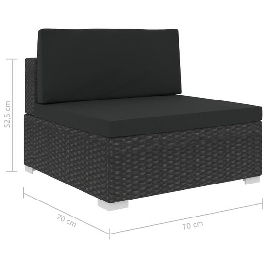 Vidaxl 8-delige Loungeset Met Kussens Poly Rattan - Zwart
